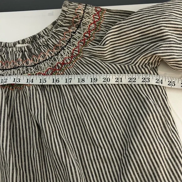 The Great Ruched Gray The Rail Vista Striped Top size XS 295 MSRP - Picture 5 of 11